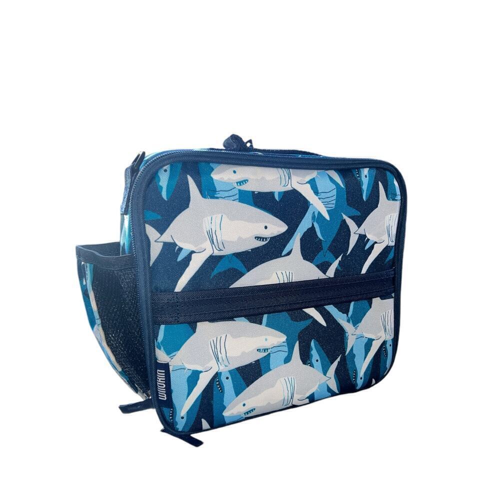 Wildkin Kids Insulated Lunch Box Blue Shark Print School Travel Bag NWT